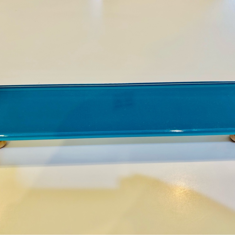 Elegant Turquoise Glass Riser/Tray